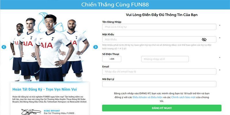 Hướng dẫn chi tiết cách thức đăng ký fun88