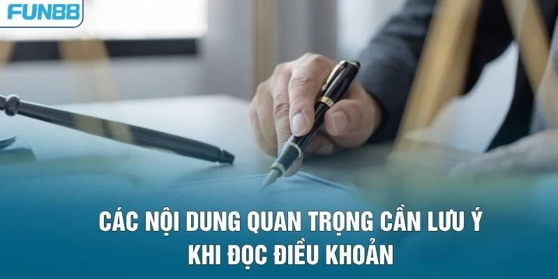Các nội dung quan trọng cần lưu ý khi đọc điều khoản