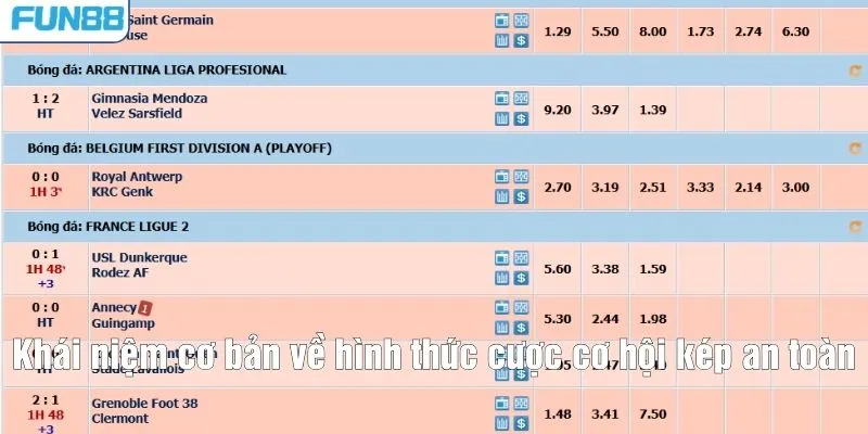 Khái niệm cơ bản về hình thức cược cơ hội kép an toàn