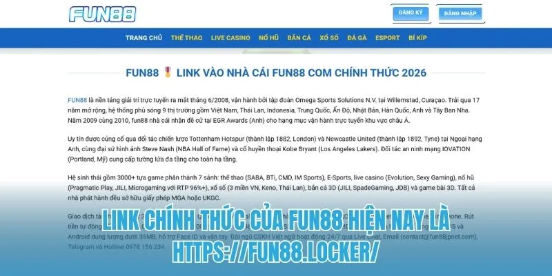 Link chính thức của FUN88 hiện nay là https://fun88.locker/